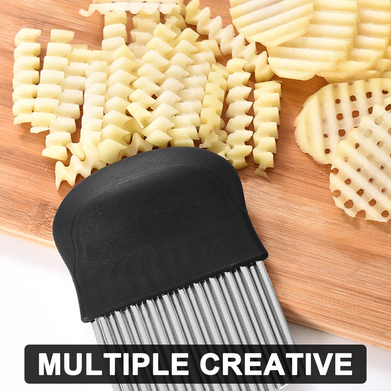 Coltello Ondulato Per Verdure Rpanle - Lama Acciaio Inox Per Patate, Patate Dolci E Frutta | Taglio Facile E Sicuro - Foto 8