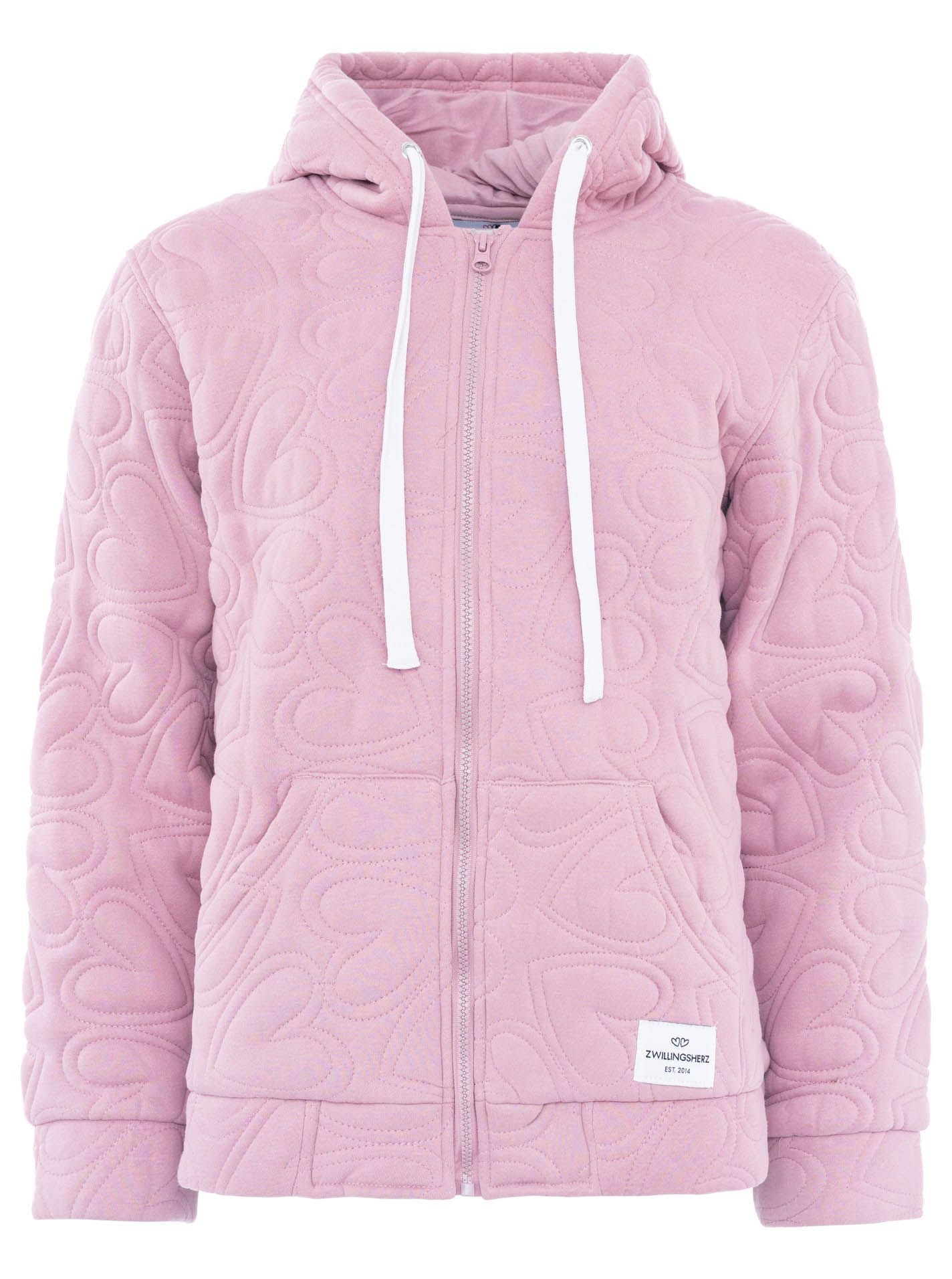 Zwillingsherz Hoodiejacke Jacke Endless Love Damen Kapuzenjacke Sweatjacke mit Reißverschluss Taschen Kuschelig Weich Baumwollmix Freizeit Hoodie
