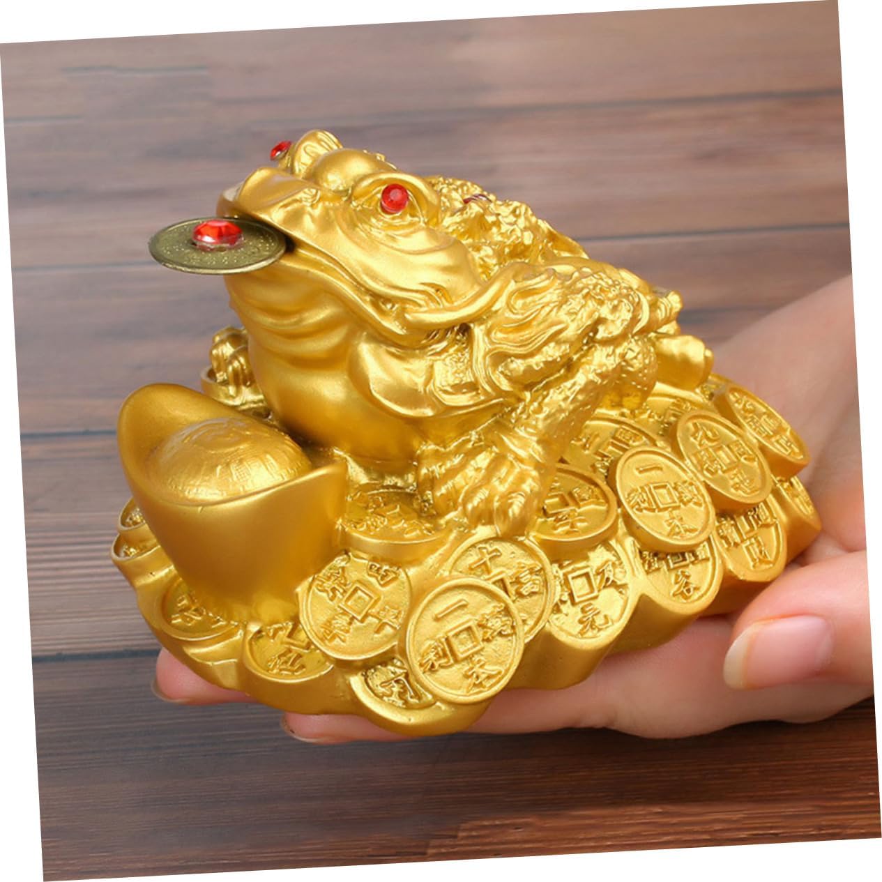 Gold Toad Figurine Xmas Resin Lucky Statue for Office Restaurant image 4