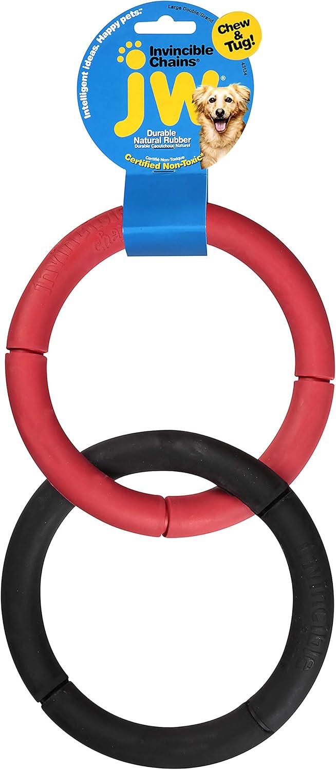 JW Pet Company Invincible Chains LD Double Dog Toy, Large, Colors Vary