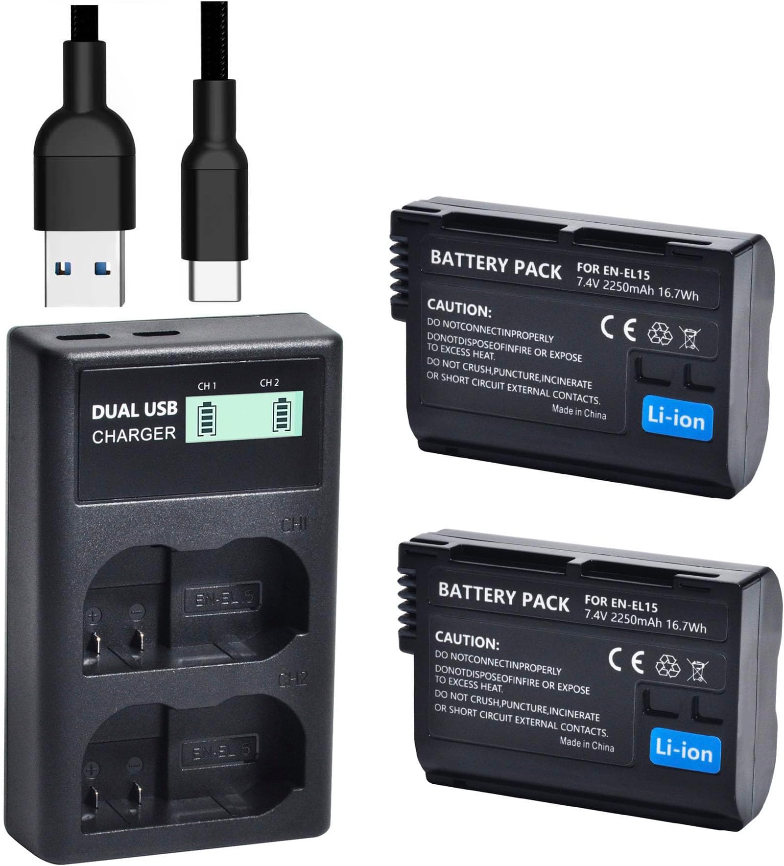 2x Blackmagic Pocket Cinema 4k Batterie + Chargeur Double 2000mAh De Cellonic O1