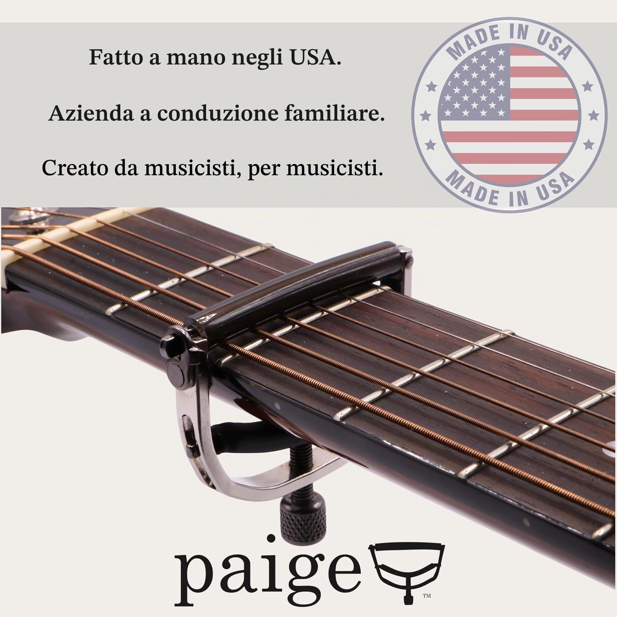 Paige™ »Original Capo P-6N« Capotasto per Chitarra Elettrica - 6-Corde - Finitura: Nichel Satinato