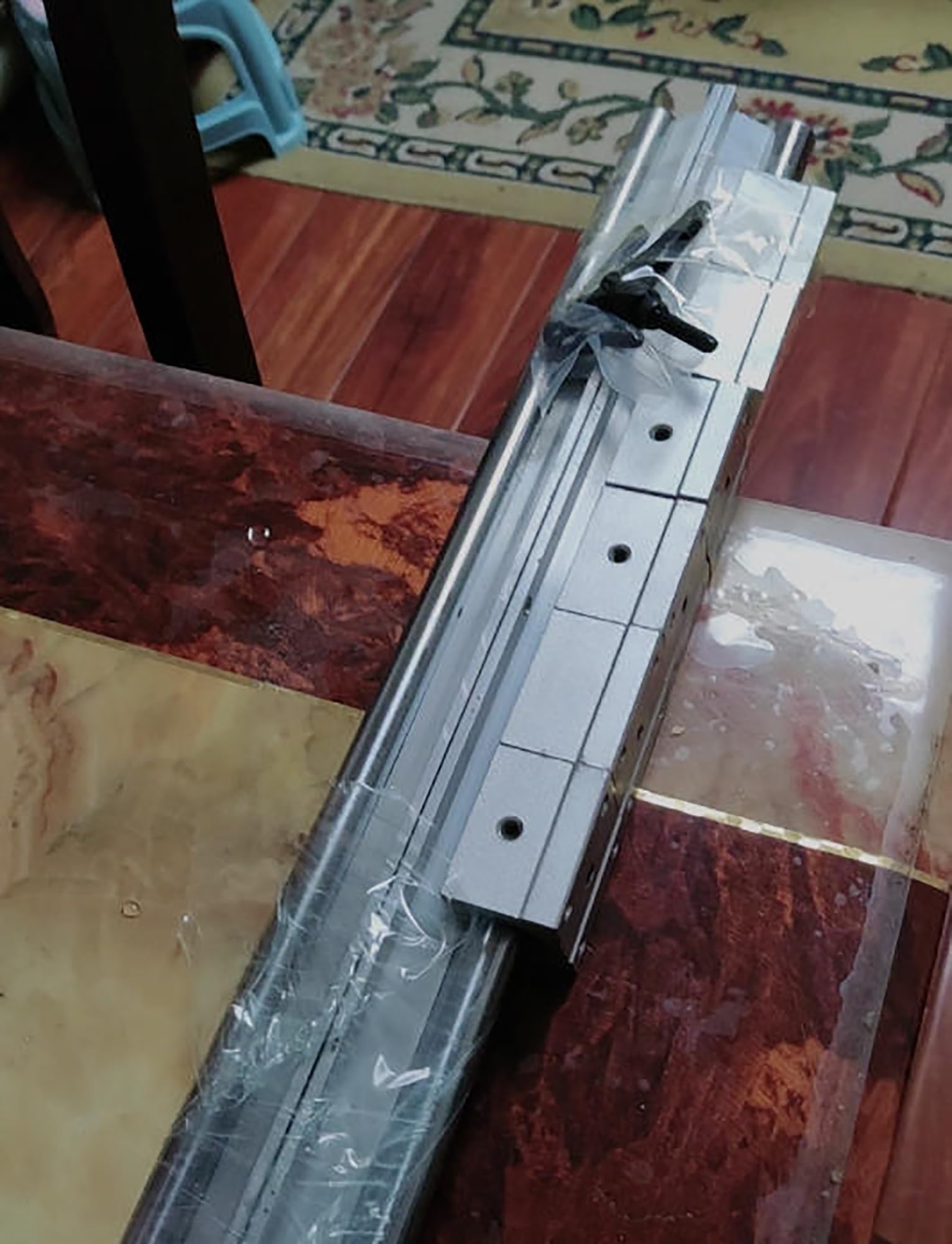 Zestaw aluminiowych szyn liniowych – precyzyjna prowadnica cylindryczna do piły stołowej do obróbki drewna, projektów DIY, długość 50 cm, trwałe wsparcie dla płynnego ruchu