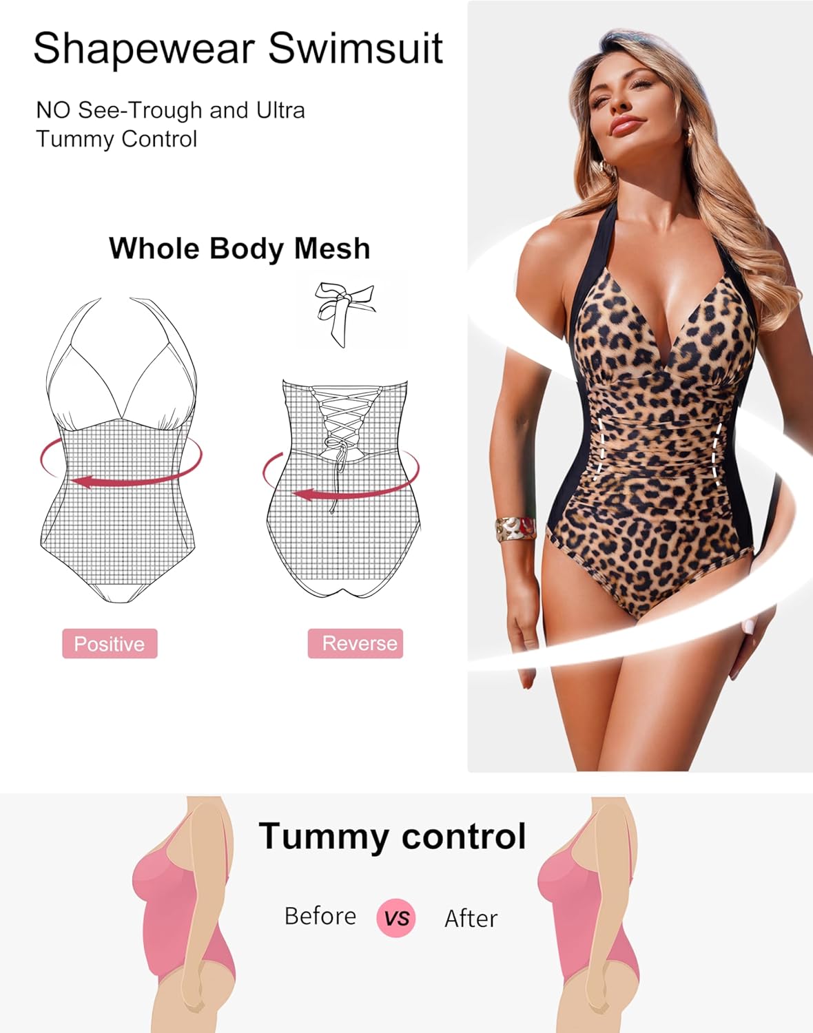 Womens Slimming One Piece Swimsuit Tummy Control Shapewear Bathing Suit Sexy Crisscross Back Swim Suits for Women - Image 6