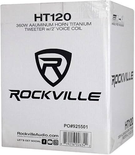 Miniatura 9 de Rockville 2 HT120 2 "360w coche/pro aluminio cuerno Titanium Tweeters 2" bobinas de voz