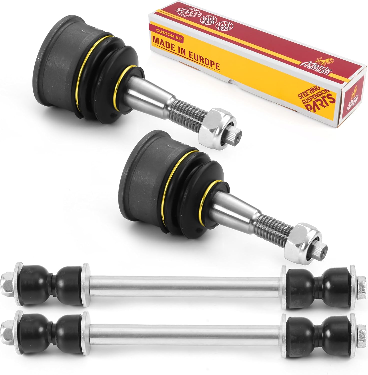 Metrix Premium Chassis Parts - 4 PC Front Sway Bar Stabilizer End Link & Upper Ball Joint Kit Fits 2002-2005 Ford Explorer, 2002-2005 Mercury Mountaineer, Replacement K700542 K80008 Made in Europe
