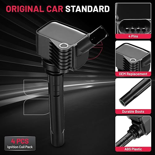 Miniatura 5 de BDFHYK Paquete de 4 bobinas de encendido UF716 compatibles con Audi, compatible con Volkswagen 1.4L 1.8L 2.0L 2.5L 2.9L 3.0L 4.0L L4 L5 V6 V8