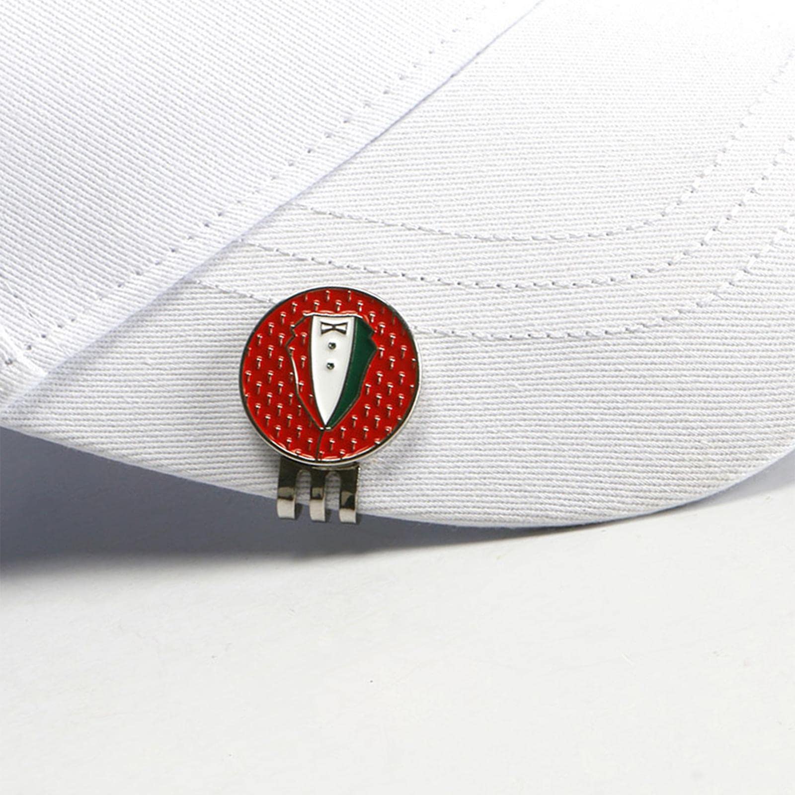2 Clips Divertidos para Gorras con Forma de Marcador de Pelota de Golf, Hechos de Metal para Sujetar a La Visera, para Hombres Y Mujeres.