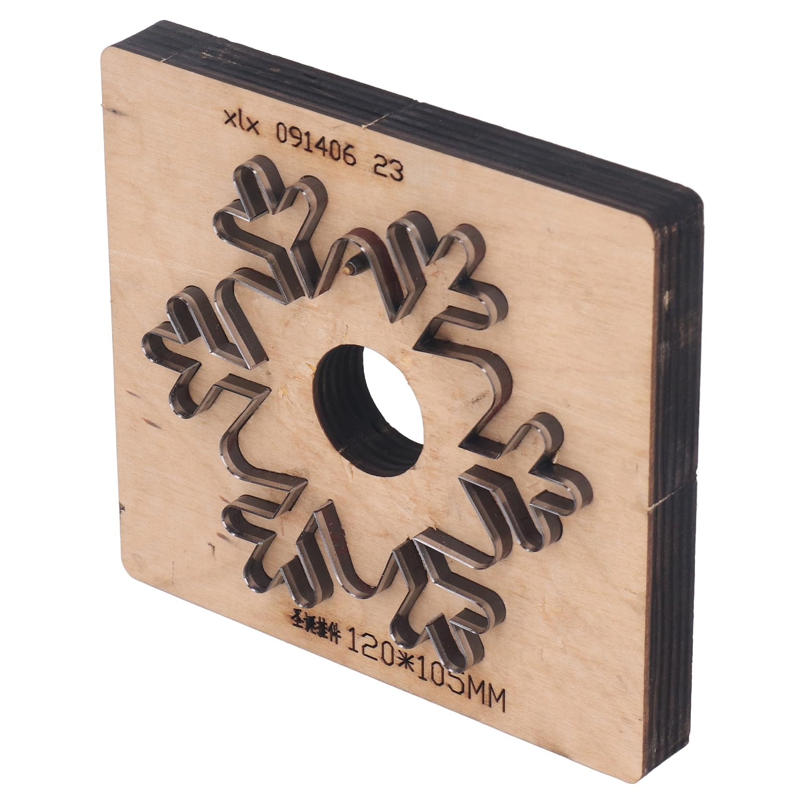 Tbest Troquel De Corte A Mano De Copo De Nieve Para Manualidades De Cuero Troquel De Perforación De Cuero De Aleación De Acero Y De Abedul Para Fundas De Teléfono, Cinturones, Fabricación De Joyas