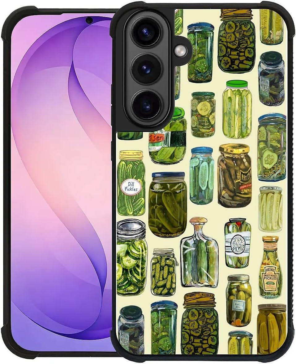 for Samsung Galaxy S26 Case,Soft Silicone Shockproof Bumper Camera Protection Phone Case-Fun Green Canned Food