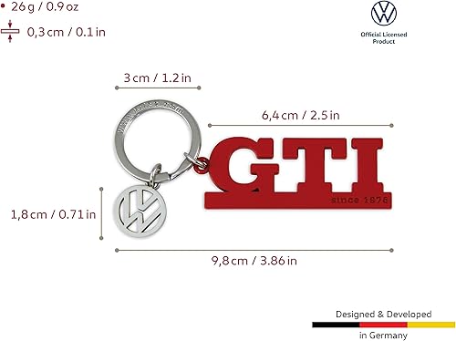 Miniatura 3 de BRISA VW Collection - Llavero Volkswagen Golf GTI con encanto VW (rojo)