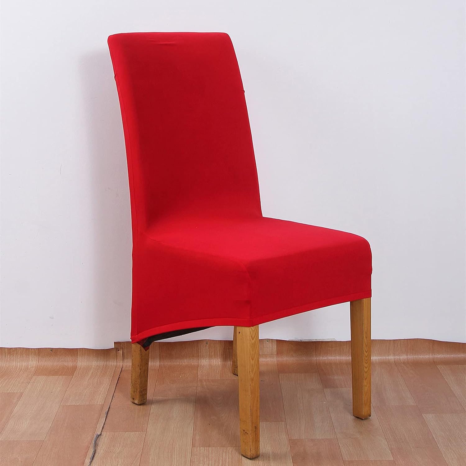 Chair Covers Stretch Washable Removable Seat Covers Large High Back Chairs Protector Slipcovers for Dining Room Hotel Wedding (Red,Set of 4)