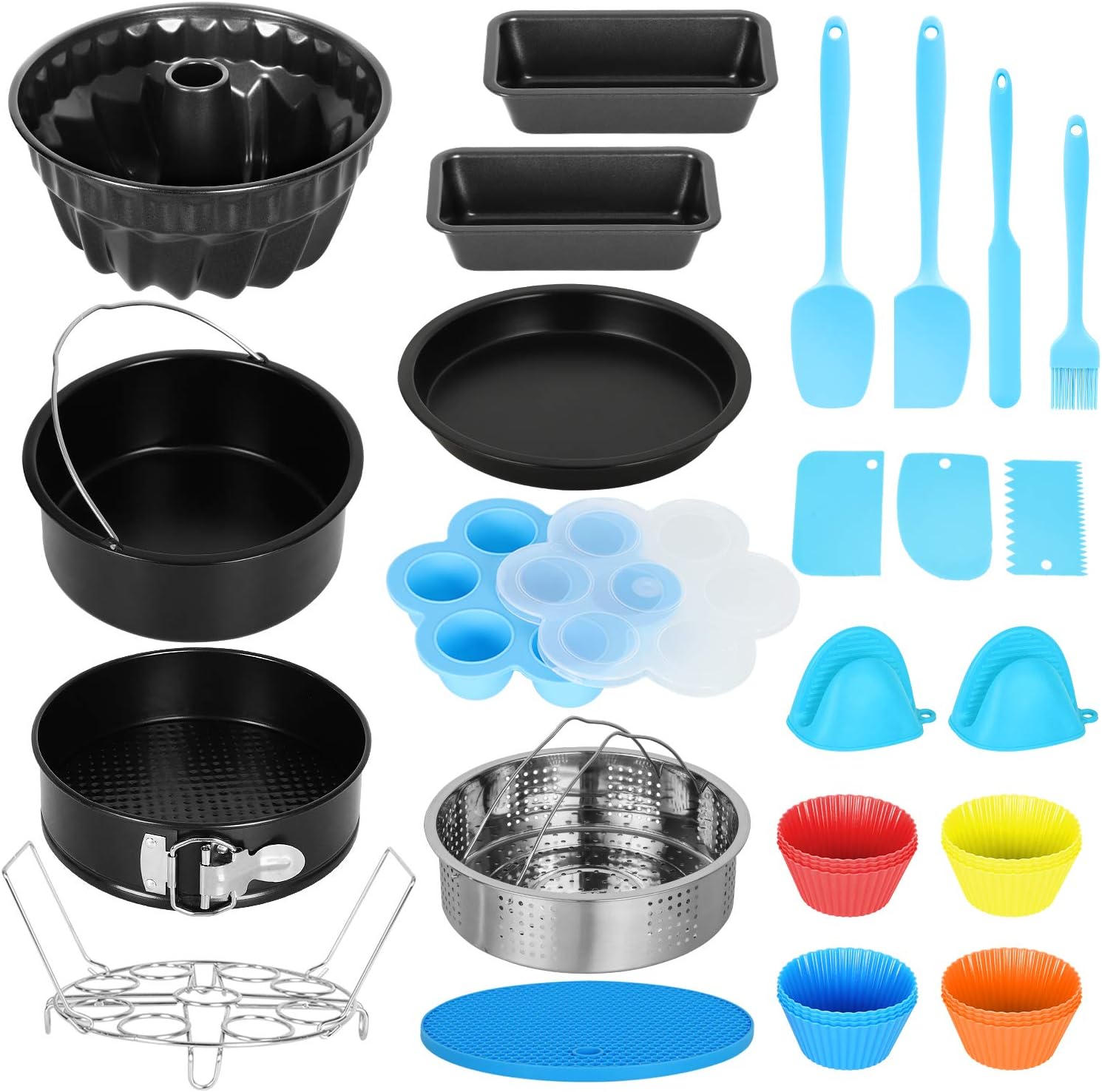 Esjay Cake Pan Set Accessories Compatible with Cooking Pot Set 6, 8Qt, Blue