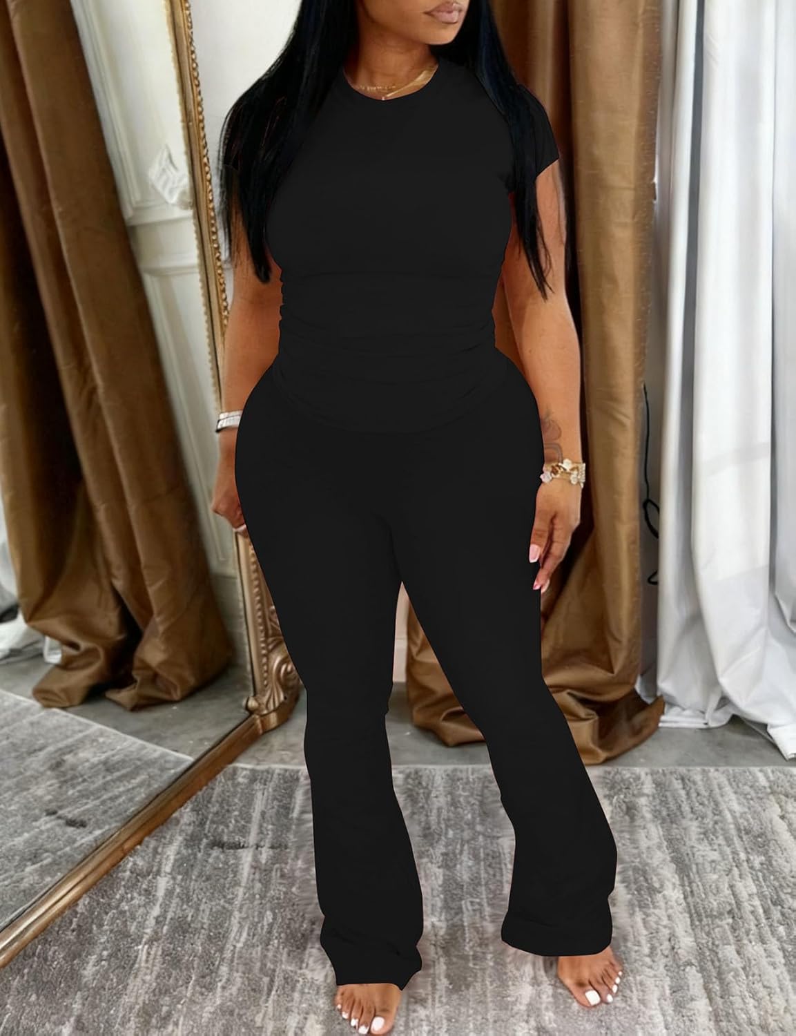 Ulovmi 2 Piece Sets For Women Summer Casual Tracksuit Jogger Sweatsuits - Image 2