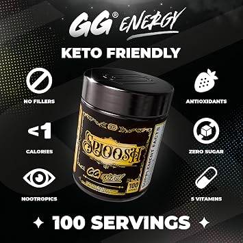 Gamer Supps GG Energy - Sploosh by CottontailVA (100 Servings) - Keto Friendly Gaming Energy and Nootropic Blend, Sugar Free + Caffeine + Vitamins + Immune Support, Powder Drink