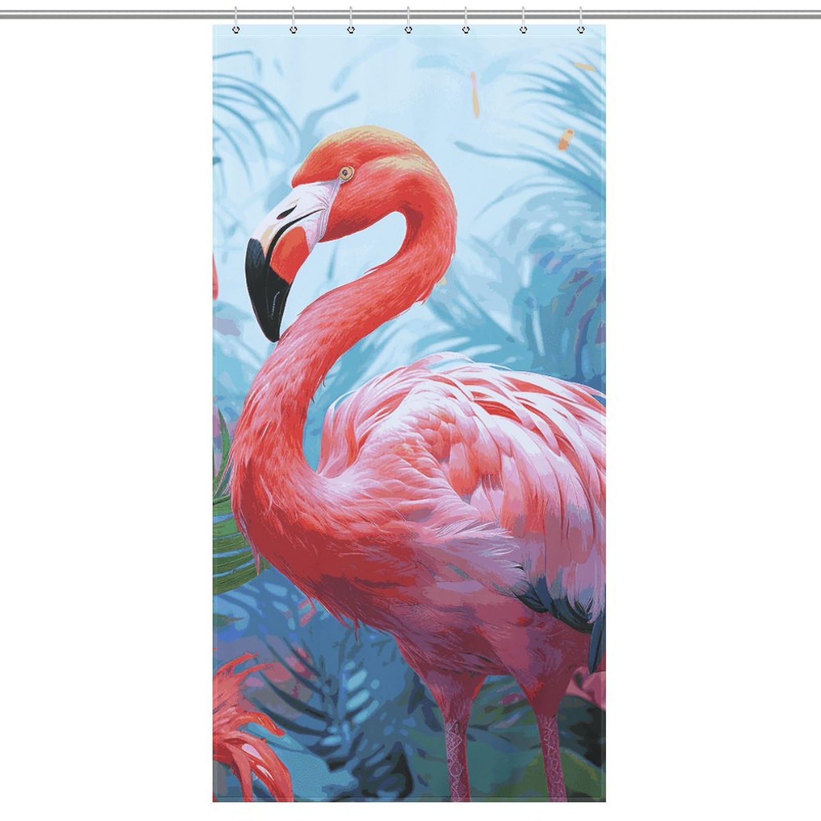 Rideau de douche imperméable flamant rose 92x183 cm pour petite douche