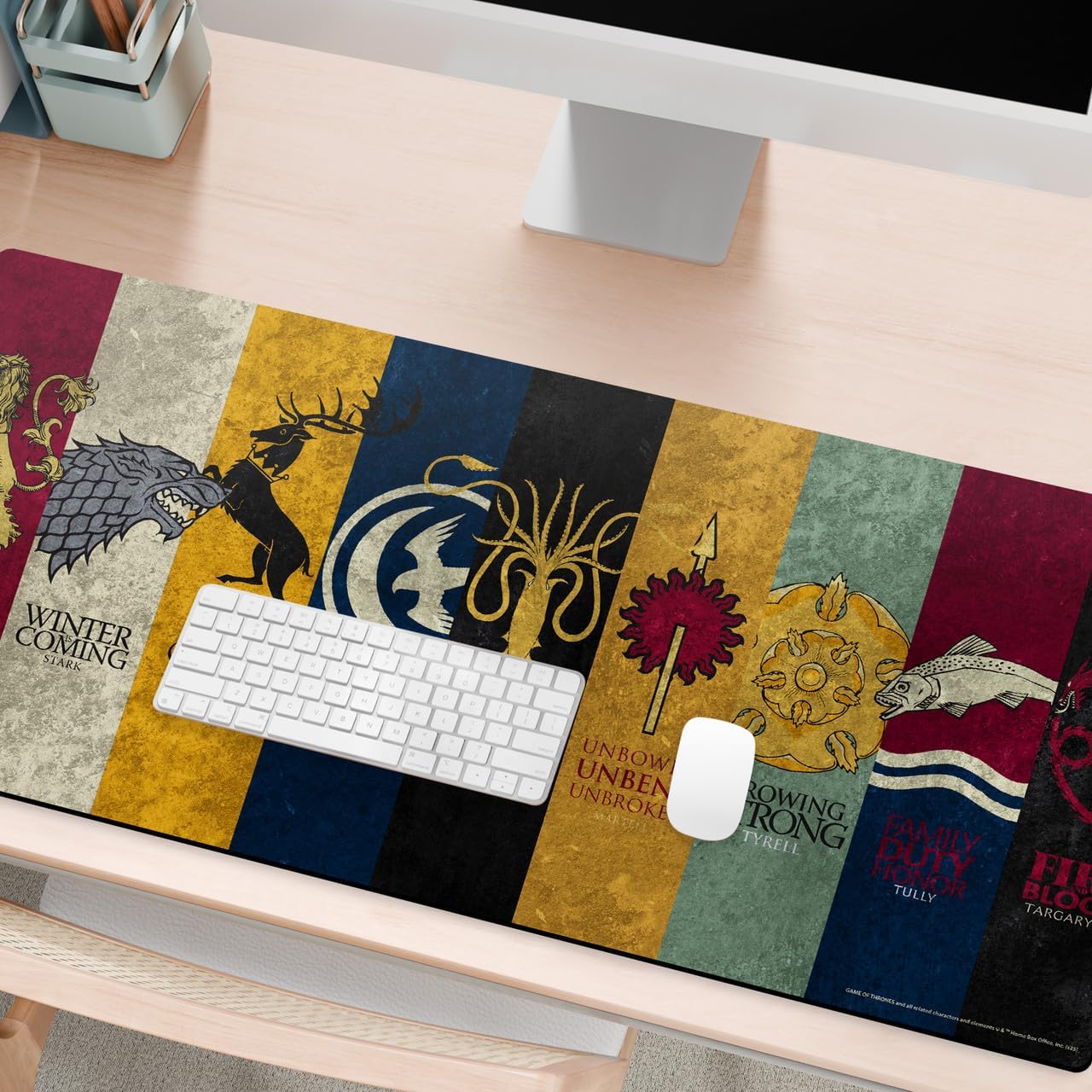 Head Case Designs Officially Licensed HBO Game of Thrones All Houses Graphic Art 37.4 x 15.75 x 0.16 inches (900 x 400 mm) - XL Gaming Office Desk PC Keyboard Mouse Mat Pad