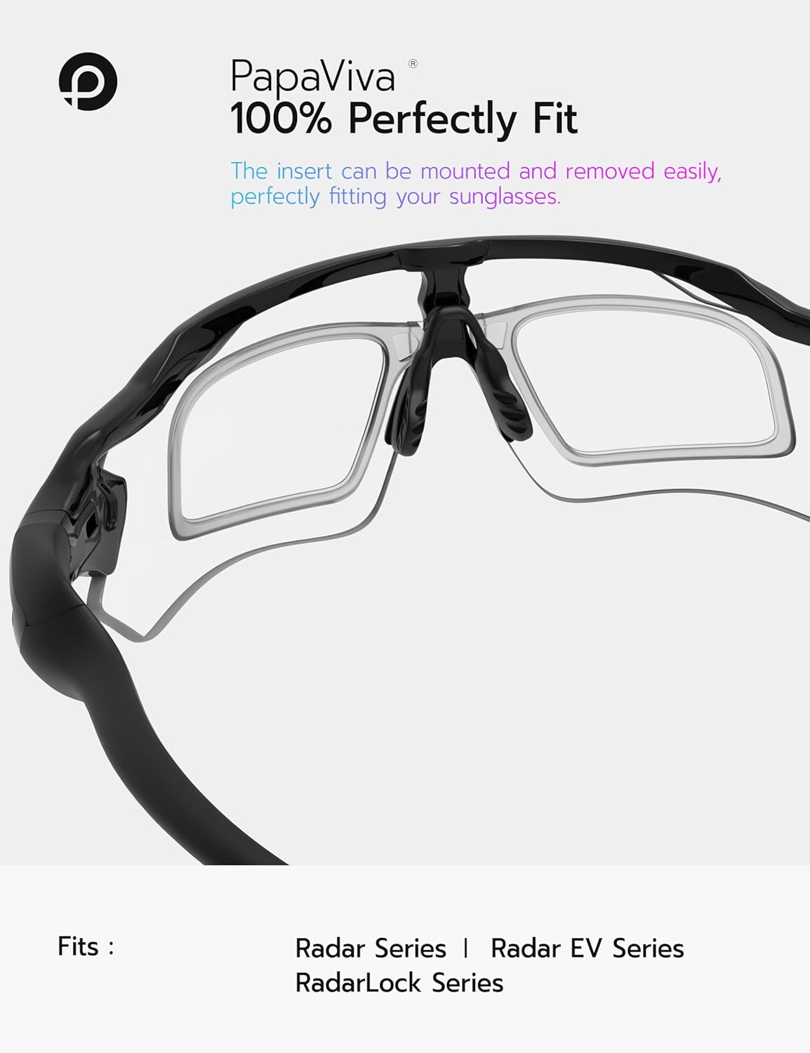 Insert Clip-On Lens Carrier for Oakley Radar EV Series Sunglasses