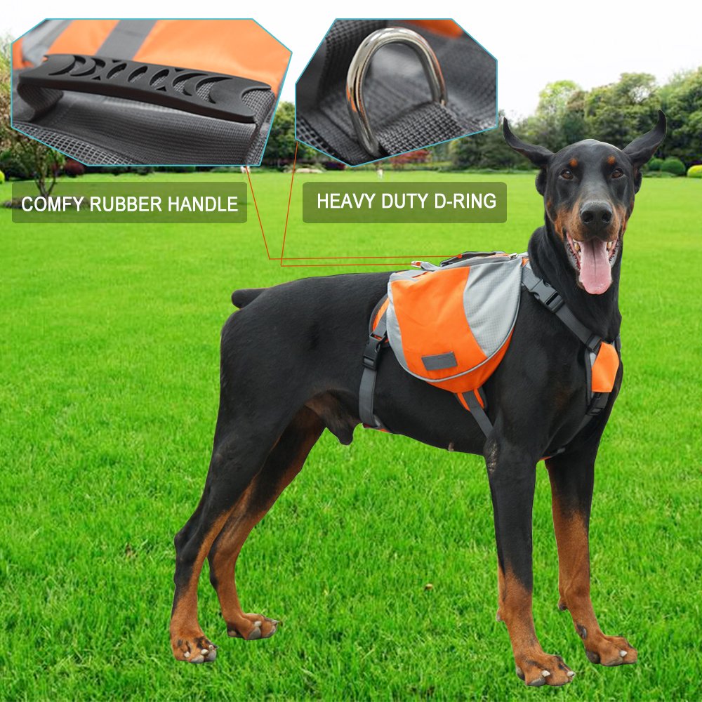 Verstellbarer Service-Hunde-Rucksack Satteltasche für Camping Wandern Training