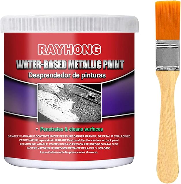 Rust Remover, 1Pcs Rust Converter Water Based Metallic Paint, 100g Rust Inhibitor for Metal with Brush, Rust Stopper for Stopping Rust and Preventing from Spreading