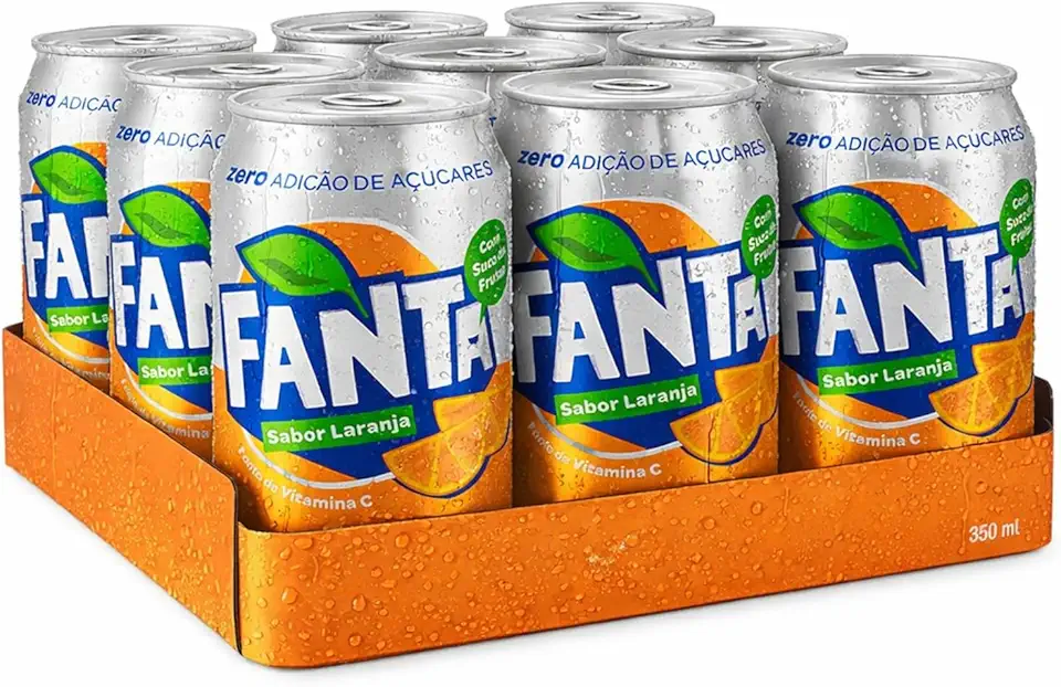 Kit Refrigerante Fanta Laranja Sem Açúcar Lata 350ml c/9 latas – Zero Açúcar, Refrescante e Sabor Intenso