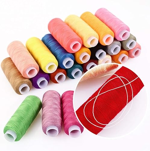 Miniatura 4 de Queta Kit de hilo de coser de poliéster de 30 colores, carretes de hilo para mano y máquina, caja de hilo de coser con 2 enhebradores de agujas en