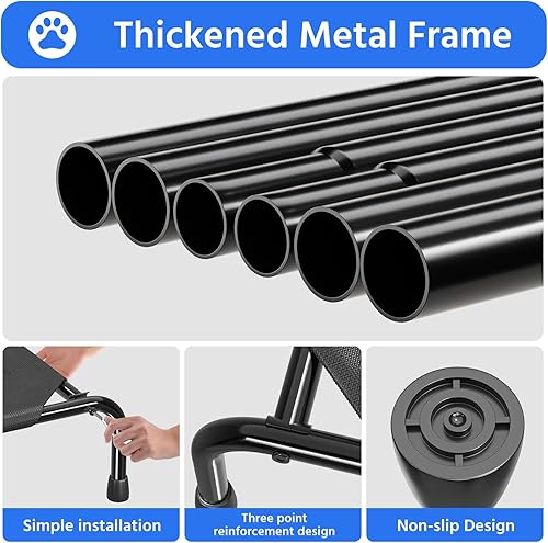 Miniatura 7 de Simple Trending Cama elevada para perros grandes, cuna elevada refrescante con refuerzos, cama transpirable para mascotas para exteriores, 47.75 x