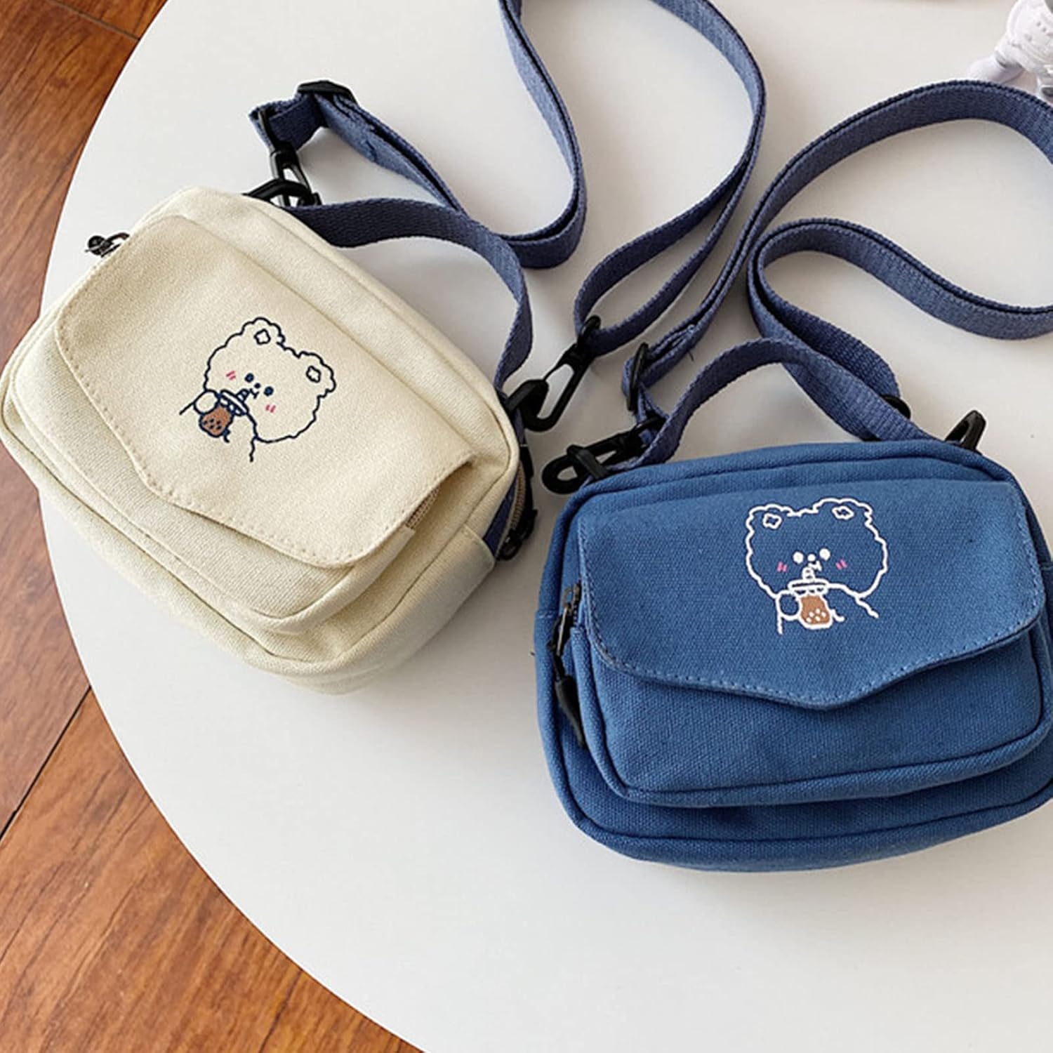 Japanese Bag for Women Canvas bag Uniform Small Crossbody, White, One Size - Image 8