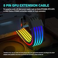Sirlyr 8 Pin RGB GPU Kábel Hosszabbító - Fehér ARGB Tápkábel RTX 3060 4060 4070 és Radeon RX 6600 580 Videokártyákhoz 2