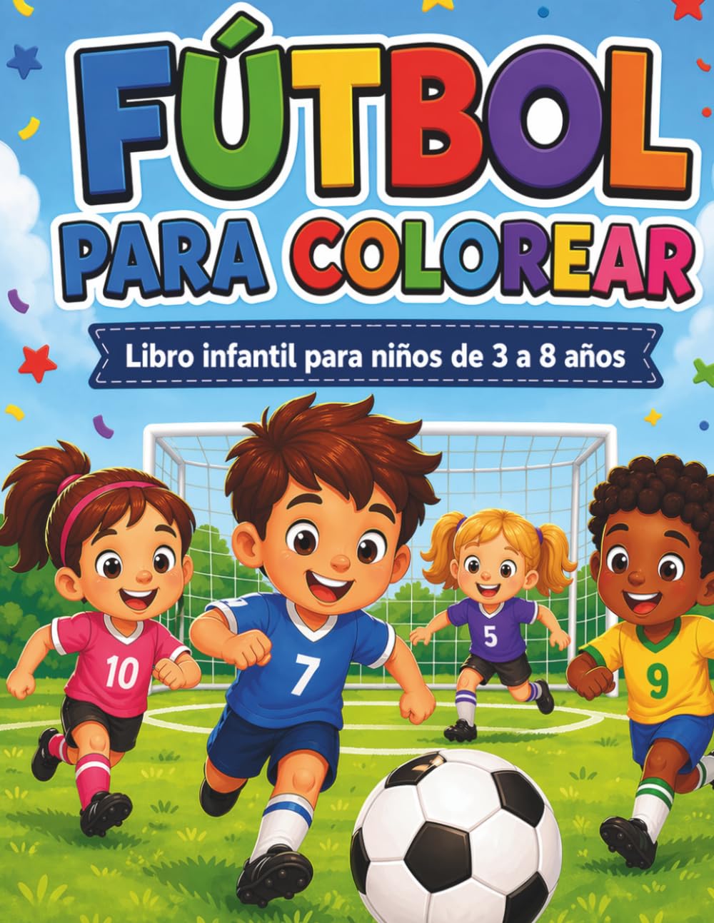 Futbol para Colorear: Libro de colorear infantil de fútbol para niños de 3 a 8 años