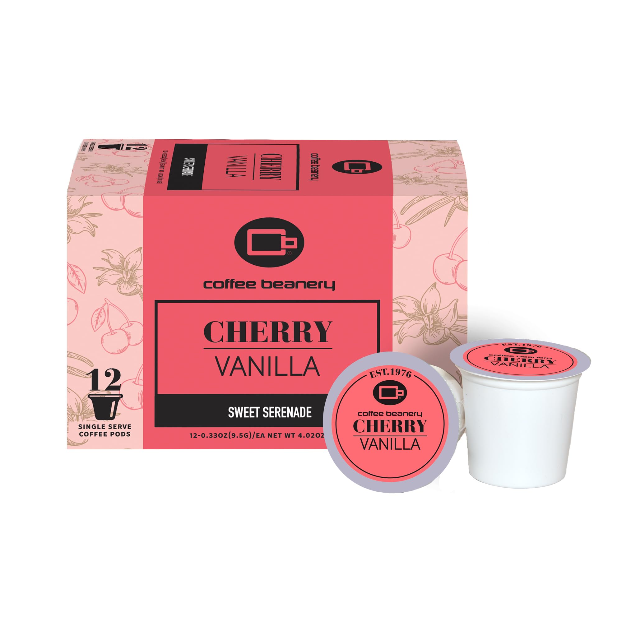 Cherry Vanilla Flavored Coffee Pods by Coffee Beanery | Medium Roast, 12ct