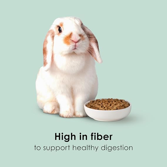 Kaytee Timothy Complete Rabbit Food, Made with Timothy Hay, High in Fiber, Supports Dental Health and Digestion, 9.5 pounds
