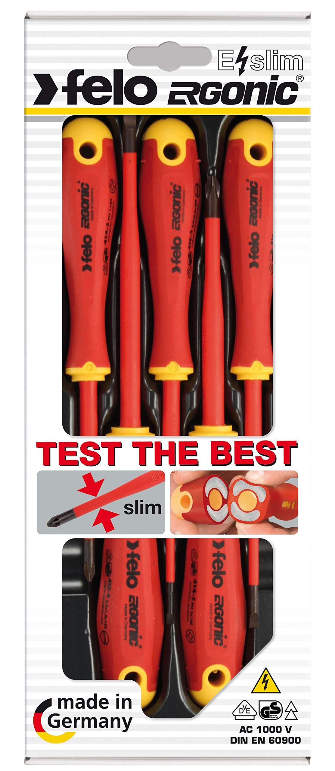 Felo Jgo ERGONIC ESlim VDE 5pc, multicolore