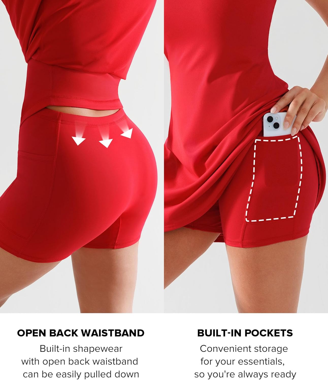 BRXL Tennis Dresses for Women Athletic Dress Built-in Pull Down Shorts and Bra Removable Pads Pockets Pickleball Golf - Image 4