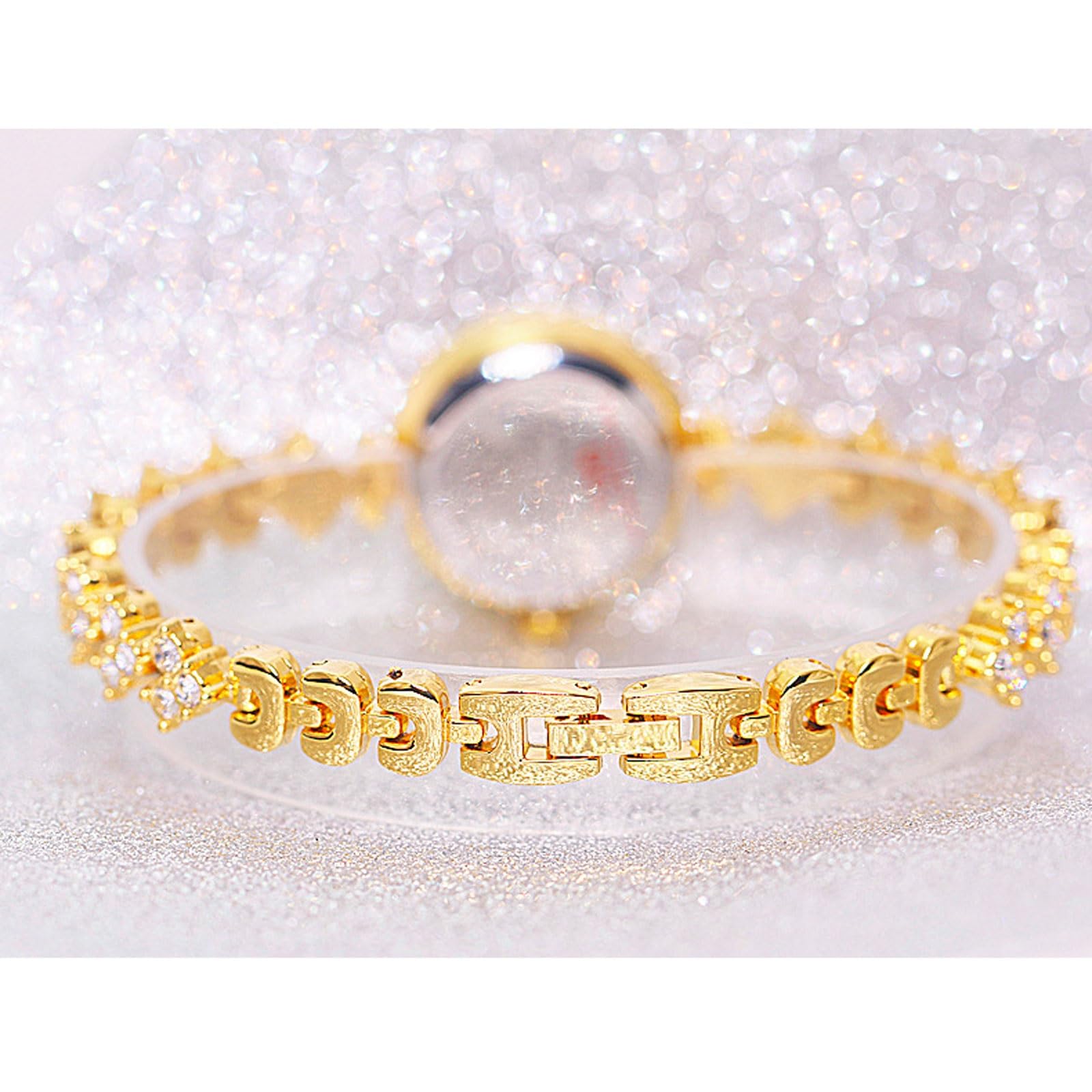 Reloj de Cuarzo Informal con Diamantes incrustados, Resistente al Agua, con Correa de Acero Desmontable, Reloj de Pulsera Redondo, un Gran Regalo for Mujeres. Reloj de Pulsera