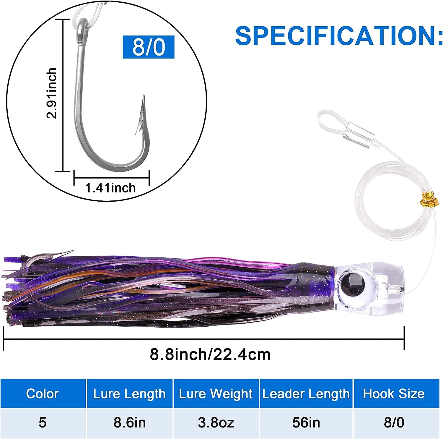 Esche da Traina Esche da Pesca in Acqua Salata Esche da Traina Big Game per Mahi Marlin Tonno Delfino Wahoo Squalo