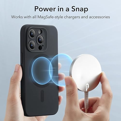 Vista 701 de ESR Funda para iPhone 15 Pro Max, compatible con MagSafe, de grado militar, negro transparente