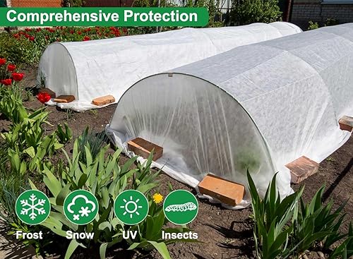 Miniatura 5 de Cubiertas para plantas con protección contra la congelación de 10 x 50 pies, 1.05 ozyd, tela más gruesa contra la congelación de plantas, cubiertas