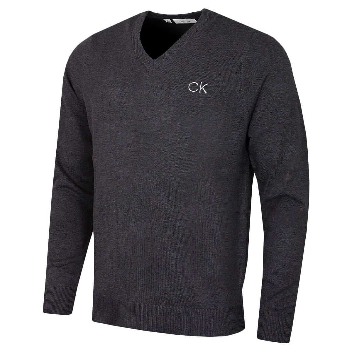 Calvin Klein Men's Steel Grey V-Neck Tour Golf Sweater - Xxxxl
