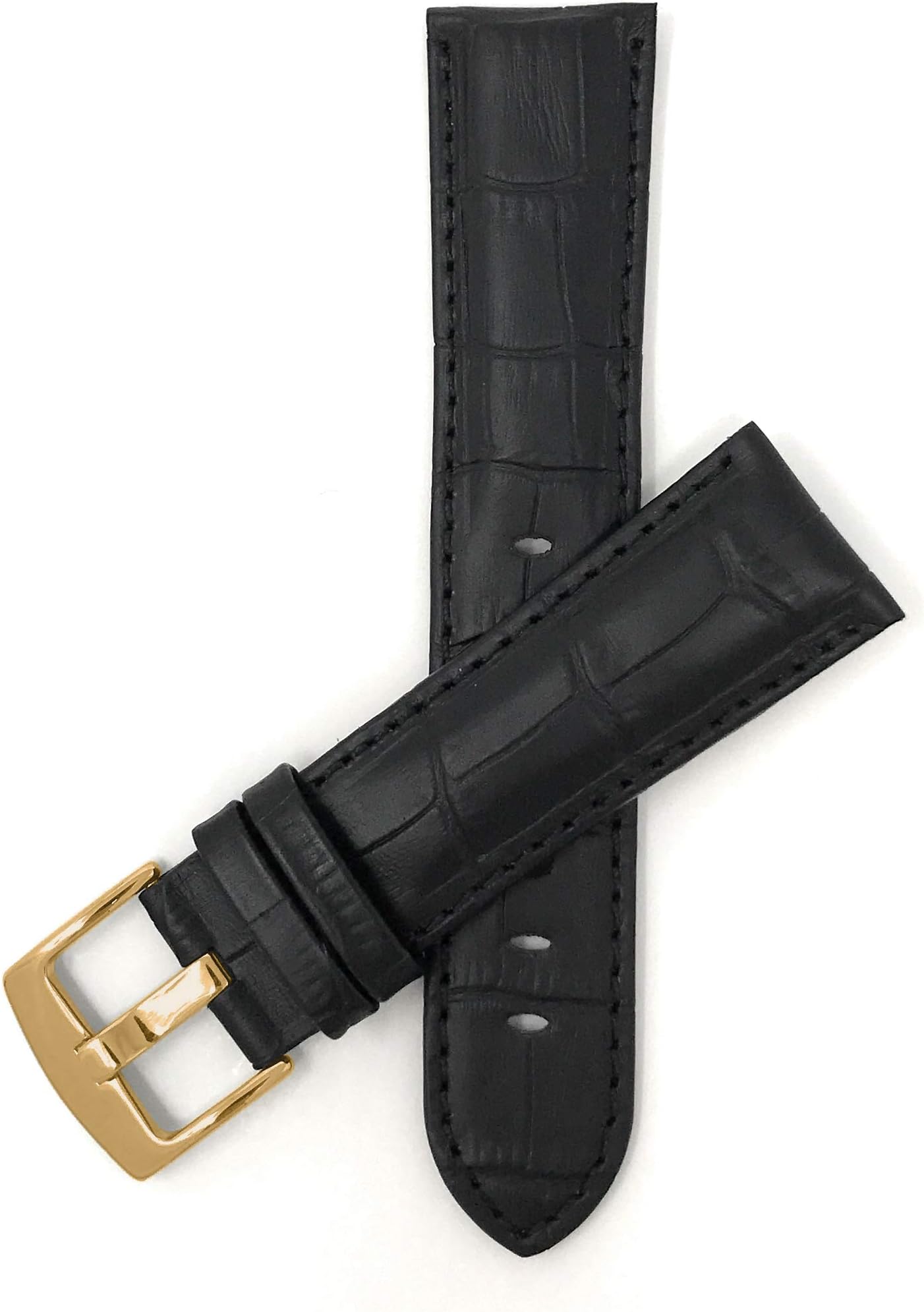 Mens Leather Watch Band for Citizen Eco-Drive Promaster Nighthawk Navihawk Skyhawk Chandler Brycen Corso AR Avion Garrison Blue Angels Axiom - Alligator Embossed Leather Watch Strap (18mm 20mm 22mm)