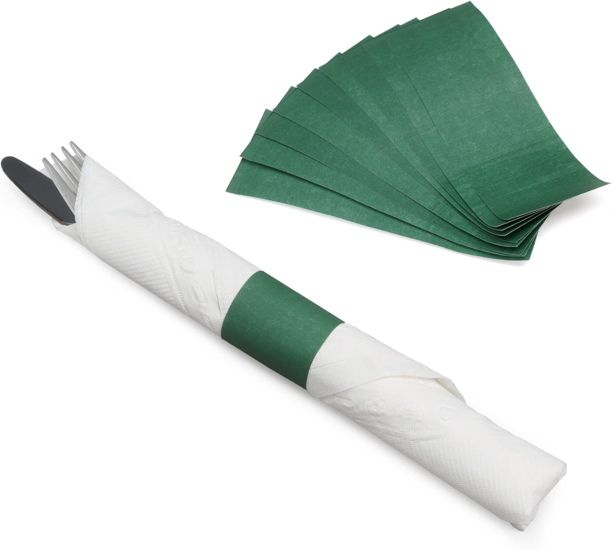 - Huron Paper Napkin Bands, Self-Sealing Ring, 1 1/2" x 4 1/4" Hunter Green (2500 pcs)