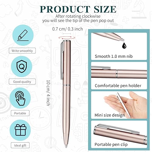 Miniatura 8 de Teling 72 bolígrafos pequeños a granel pequeños de 4 pulgadas, bolígrafos pequeños y pequeños a granel para billetera, bolígrafos pequeños de tinta