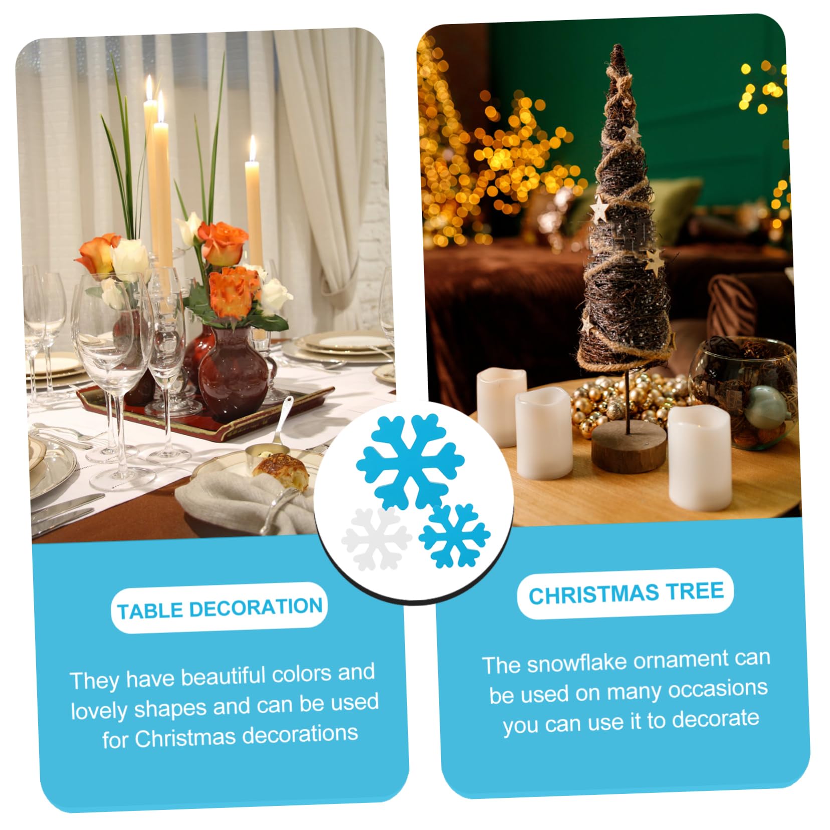 TOPBATHY 12 Stk Schneeflockendekoration Weihnachtsbaumanhänger Zum Aufhängen Rustikale Winterdekoration Dekorative Schneeflocken Blaue Weiße -mittelstück Holz