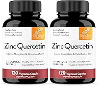Vista 12 de Sandhu's Zinc Quercetin 60 cápsulas vegetarianas (paquete de 1) Suplementos de zinc de alta absorción para inmunidad y alergia estacional Apoyo