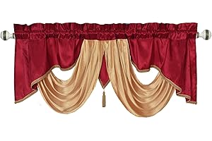 Valarie Fancy Window Valances for Windows - Burgundy Elegance, 54 x 18...