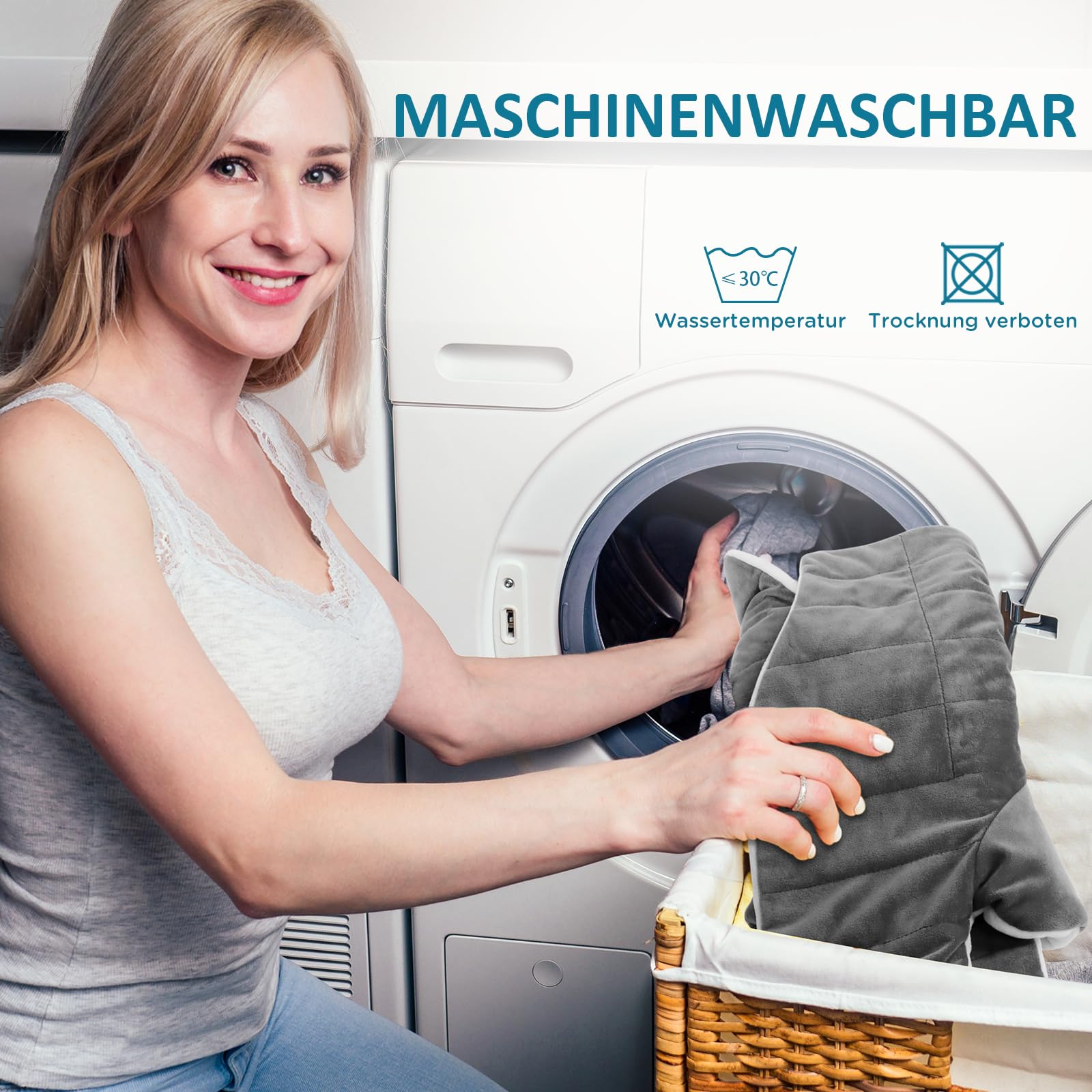 Comfytemp Voll gewichtetes Heizkissen für Nacken Schulter mit 9 Wärmestufen 0,5-9h Abschaltautomatik, 1 kg Nackenwärmer Schulterwärmer Elektrisches Wärmekissen Geschenke für Mütter, Frauen, Mama, Papa