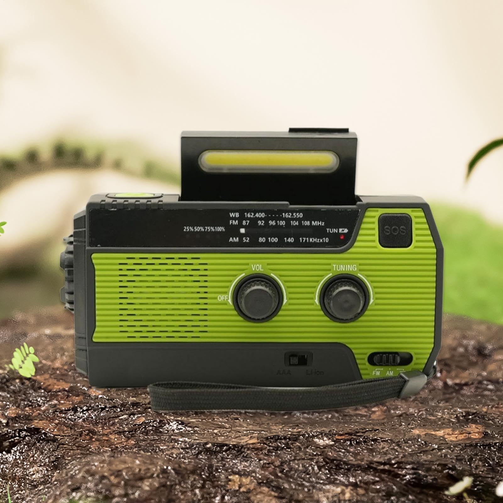 Radio Portátil Am/FM Pequeño Reproductor Solar Y De Manivela