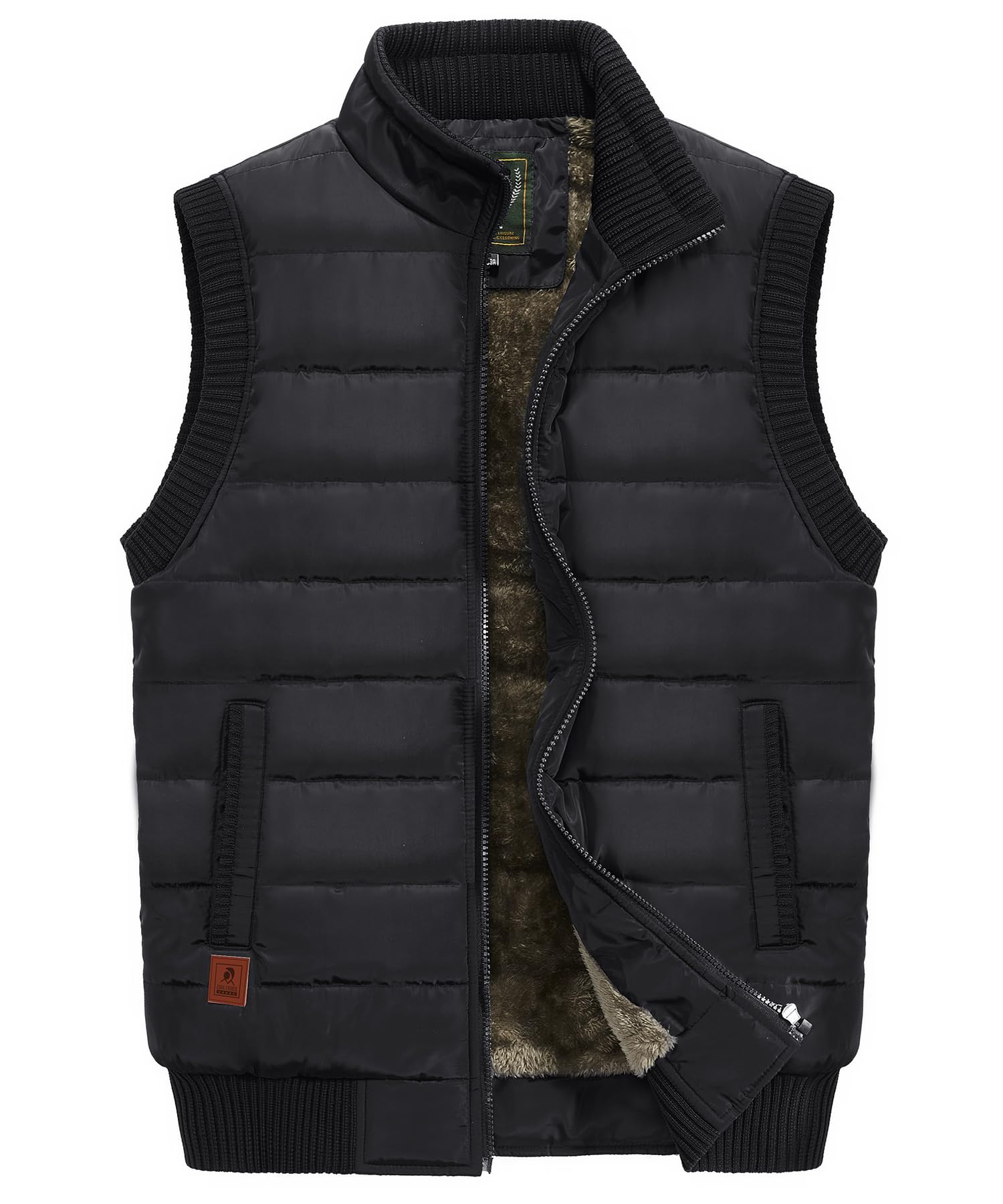 Herren Warme Fleeceweste Winter Outdoor Weste mit Vielen Taschen Thermo Stehkragen Anglerweste Freizeit Ärmellos Jacke Kuschelig-warm Gefüttert Weste
