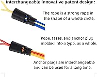 Vista 3 de Tapones de base, tapones de base de anclaje, base de enchufe de anclaje de béisbol, incluye: 4 bases, 8 borlas intercambiables.
