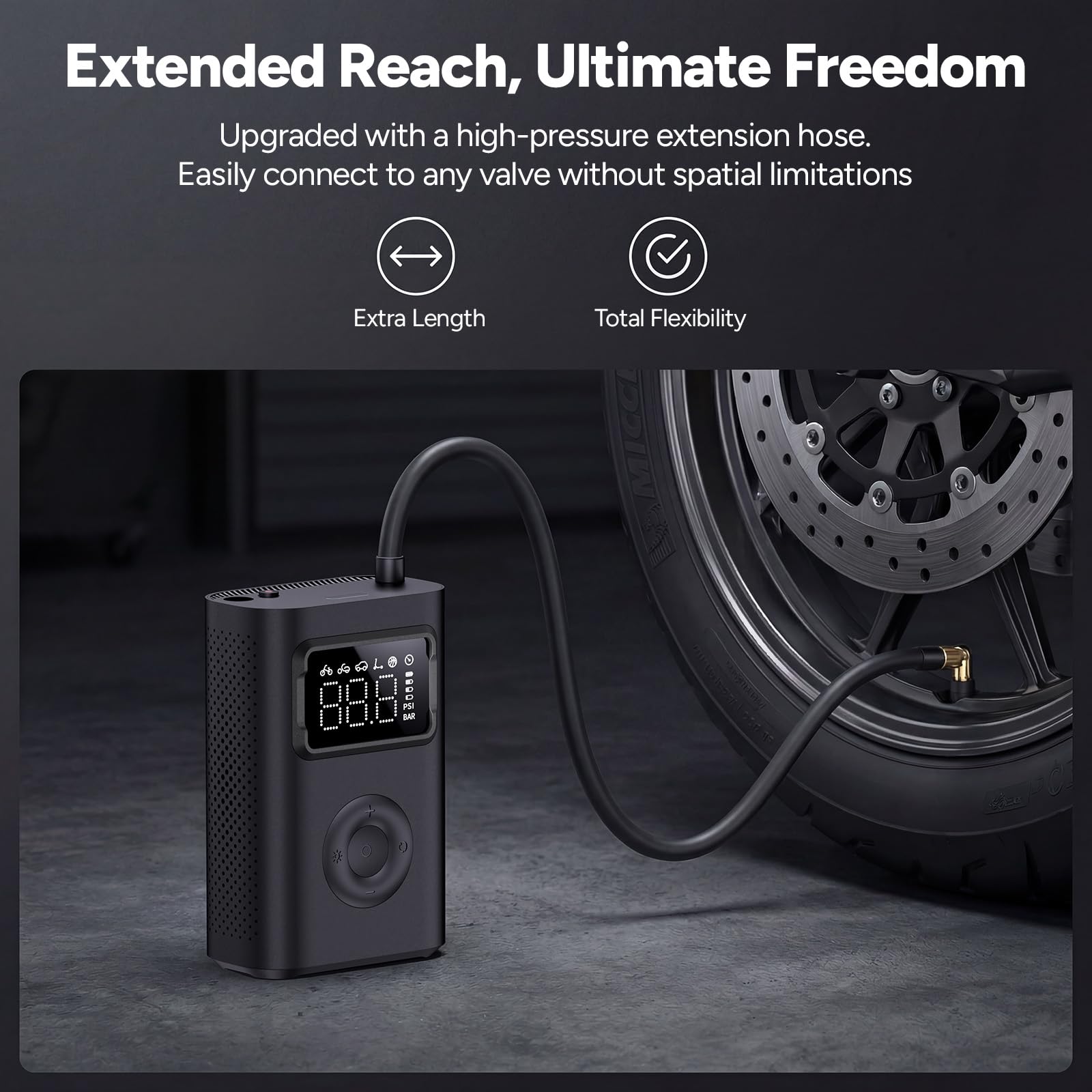 Mijia Portable Electric Air Compressor 2Pro, przenośna elektryczna pompka powietrza z szybkim ładowaniem 45 s, wysokie ciśnienie 150 psi, akumulator 2500 mAh, światło awaryjne LED, do samochodu